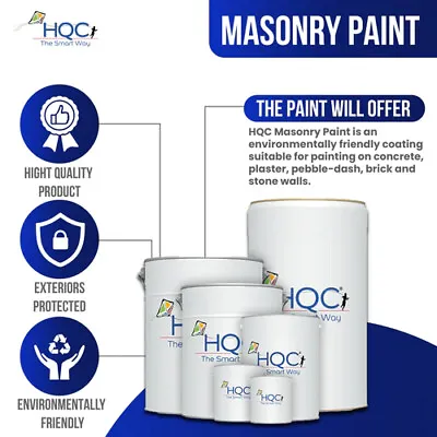 HQC Exterior Masonry Emulsion Paint - 1L To 20L - 24 Colours • £126.44