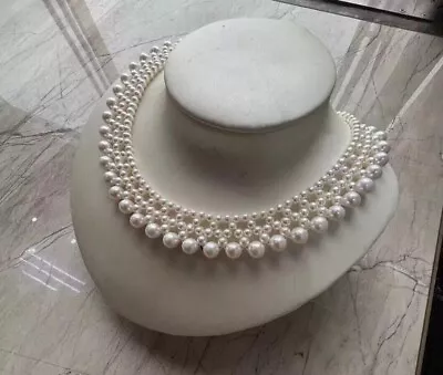 Gorgeous AAA Hanmake  South Sea White Pearl Necklace 17inch 925s • $650