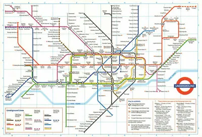 LONDON UNDERGROUND Tube Plan Map. Heathrow Terminal 4 Complete. #2 1986 • £24