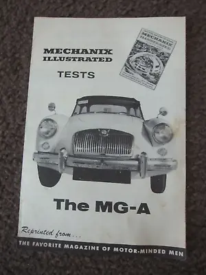 Mechanix Illustrated Magazine Road Test Reprint Of 1957  MG MGA • $8.99