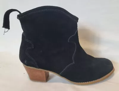 Kustom Ladies Shoes Size Eur 38.5 US 8 Black Suede Ankle Boots Heels Used • $12