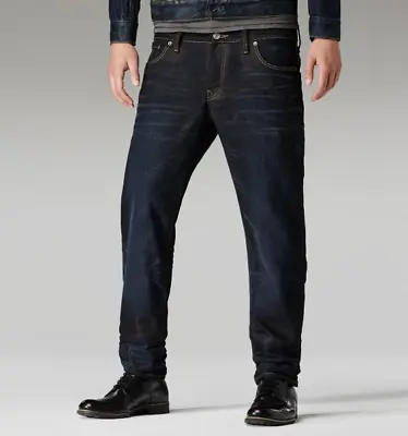 G-Star 3301 Low Tapered Lexicon Denim Indigo Aged Size UK W33 L34 *REFOFB88-20 • £17.49