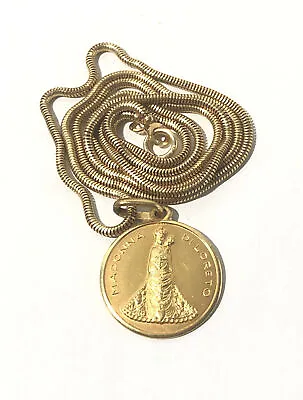 18k Yellow Gold Madonna Diloreto 20” Snake Chain Pendant Necklace-12.4g 750 Ital • $1600