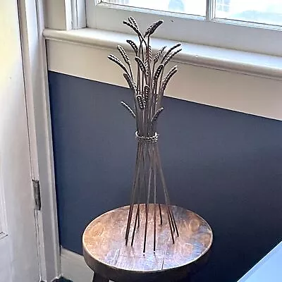 18  Vintage Copper Wire Wheat Stalk & Sheaf Sculpture Retro Design Modern Made • $25