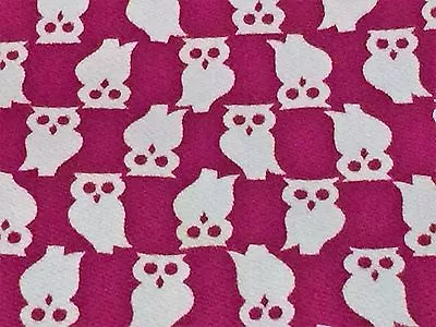 Vintage Owl Fabric Retro Mod Twill Quilting Sewing Crafting 35 L X 35 Wide • $17.49