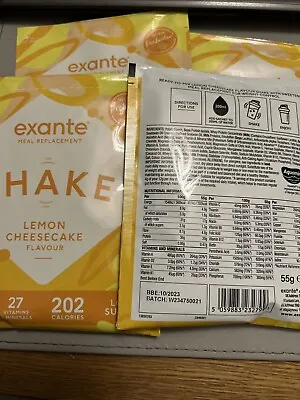 £16.99 • Buy Exante Low Sugar Lemon Cheesecake Meal Replacement Shake X 10. ** NEW **