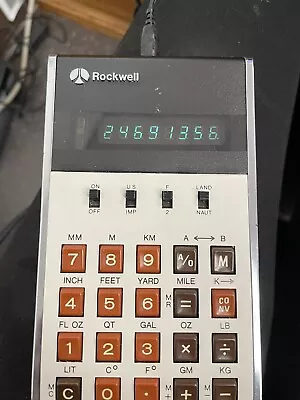 Vintage Rockwell Converter Electronic Calculator Model 51R  -.Works!! • $29