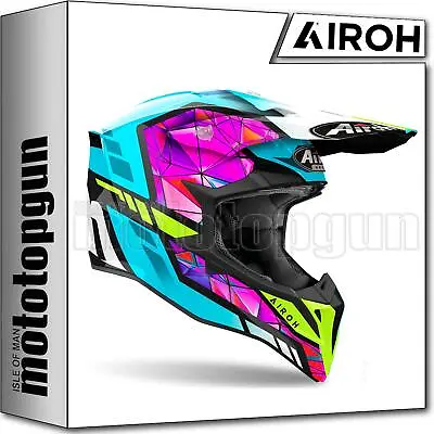 Airoh Helmet Cross Motorbike Wrad54 Wraaap Diamond Gloss Sz. M • $165.91