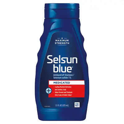 Selsun Blue Maximum Strength Anti Dandruff Dermatitis Shampoo 11oz NEW PACKAGING • £17.90