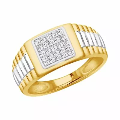 1/5 Cttw Men's Wedding Band Ring Princess Natural Dimaond 10K Solid Yellow Gold • $1266.64