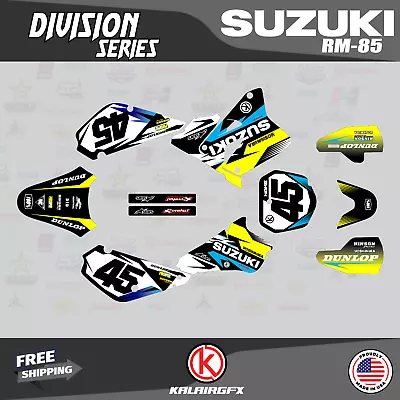 $49.99 • Buy Graphics Decal Kit For Suzuki RM85 (2001-2023) RM 85 Division Series-Yellow Cyan