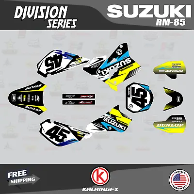 Graphics Decal Kit For Suzuki RM85 (2001-2023) RM 85 Division Series-Yellow Cyan • $98.99