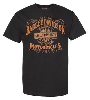 Harley-Davidson Men's H-D MC Stressed Label II Bar & Shield Cotton Tee Black • $28.95