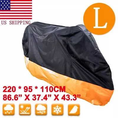 Motorcycle Bike Size L Cover Scooter Moped All Weather Dust Snow UV Protection • $20.68