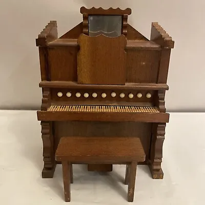 Miniature Player Organ Music Box (working)& Bench. Dollhouse • $35
