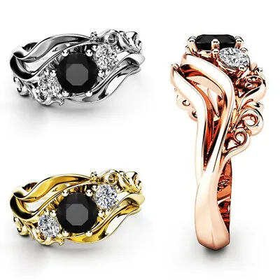 $1.95 • Buy Gorgeous Cubic Zircon 925 Silver Filled,Gold Ring Women Party Jewelry Sz 6-10