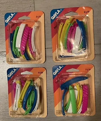 Vintage Gayla Plastic Barrettes Sealed NOS USA - 4 Packs!!! • $14.21