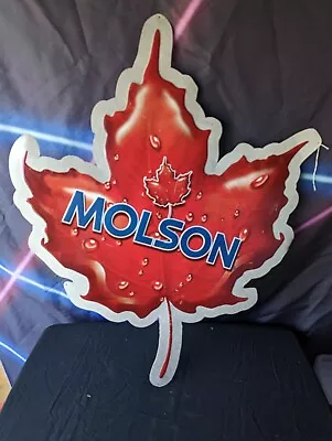 RARE Vintage Molson Canadian Beer Sign Maple Leaf Red Tin  • $39.95