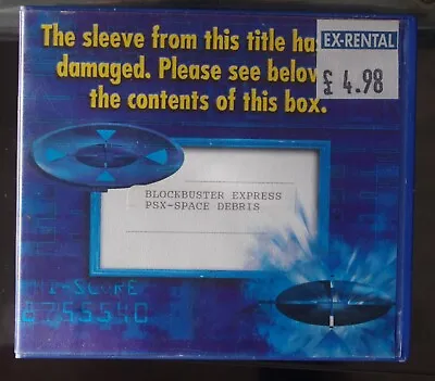 £17.99 • Buy Space Debris - PS1 Blockbuster Rental Copy Rare