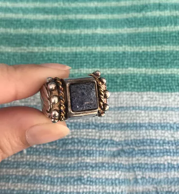 Flli Menegatti Sterling Silver Blue Stone Ring ~ Size 5.25 • $80