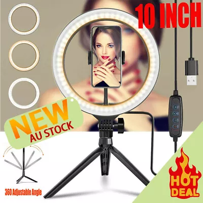 $9.99 • Buy 10  Phone Selfie LED Ring Light With Stand For Youtube Tiktok Makeup Video Live
