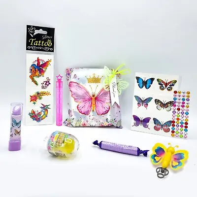 Pre Filled Butterfly Fairy Girls Birthday Party Bags For Girls With Toys & Candy • £4.50