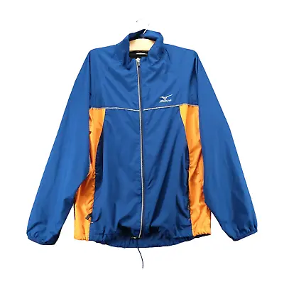 Mizuno Men's Full Zip Track Jacket Blue Orange Large Zipped Pockets • $20