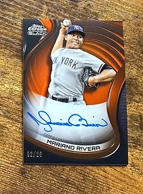 2022 Topps Chrome Black Auto Orange Refractors #CBAMR Mariano Rivera /25 #X8833 • $199.99