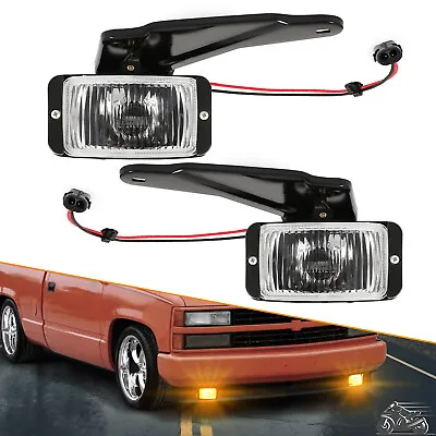 Pair Fog Lights W/Bulbs Left & Right For Chevy GMC C/K 1500 2500 3500 1988-2000 • $40.98