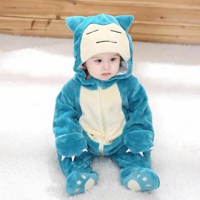 New  Snorlax Pijamas Baby Jumpsuit Costume For Sleep Long Sleeve Children Suit A • £17.47