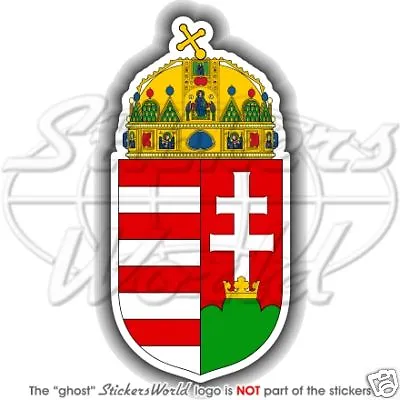 £4.28 • Buy HUNGARY, Hungarian Coat Of Arms, Magyar National Emblem Bumper Sticker Decal