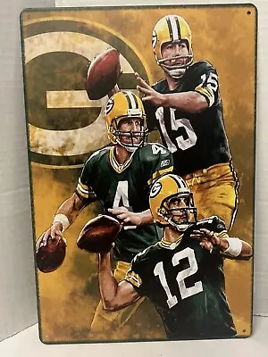 Green Bay Packers Signs Bret Farve Aaron Rogers Bart Star Superbowl Metal Poster • $11.95