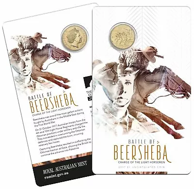 2017 Royal Australian Mint $1 One Dollar Battle Of Beersheba Carded Coin D4-942 • $11.06