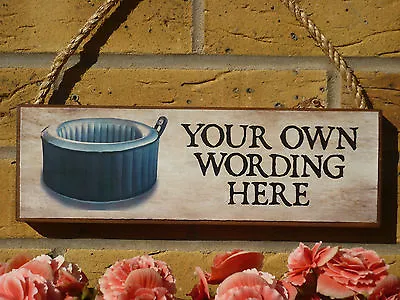 £14.80 • Buy Bespoke Hot Tub Signs Garden Bathroom Fun Signs Funny Wooden Sign Own Wording