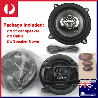 2pcs 5  400W 3 Way Car Audio Music Stereo Coaxial Speaker Hifi Loudspeaker+Cover • $36.79