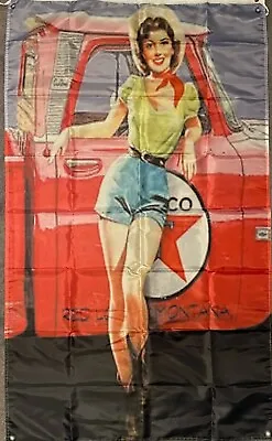 TEXACO VINTAGE GIRL TRUCK HUGE Flag..Man Cave Garage Shed Car Show • $26.50