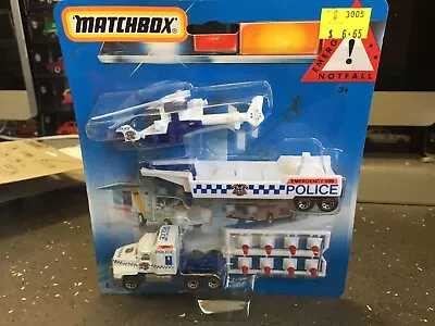 Matchbox Toys: Emergency Set Police Truck & Helicopter RARE 1992 EM60 MOC Cool • $200