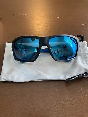$75 • Buy Smith Hookshot Men’s Sunglasses- Matte Black Frame-Chromapop Blue Mirror Lenses 