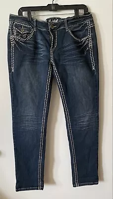 LA Idol Embellished Denim Jeans Size 11 • $24.99