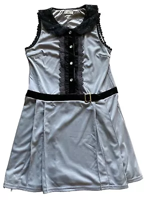 Axes Femme  Women Dress Lolita Mori Girl Hime Gyar Skirt One Piece Gray Color • $32.99