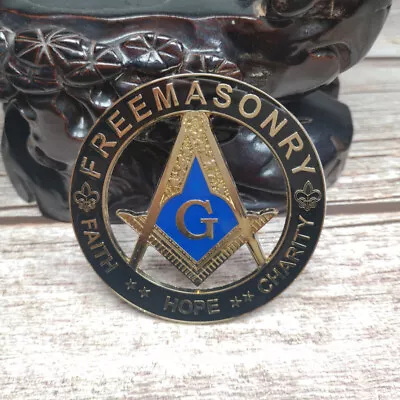 Masonic Auto Car Badge Emblems Mason Black FREE AND ACCEPTED MASONS  • $8.99