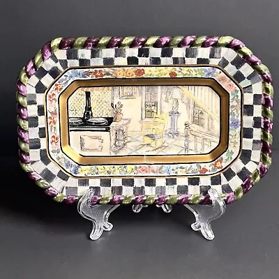 MacKenzie Childs Courtly Check Rectangle Plate MacLachlan 1991 2nd Ed. RETIRED • $164.99