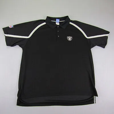 Las Vegas Raiders Polo Shirt Mens XL Black Reebok NFL Football Short Sleeve • $17.48