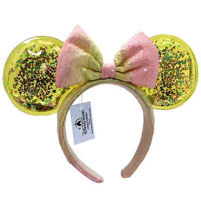 DisneyParks Minnie Mouse Pink Bow Confetti Sparkle Sequins Ears Headband Ears • $14.99