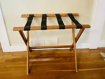 Vtg Wood Folding Rack Luggage Suitcase Stand Hotel Valet Travel Stand • $60