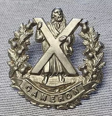 Vintage Military  Cameron Highlanders Metal Cap Beret Badge • £15