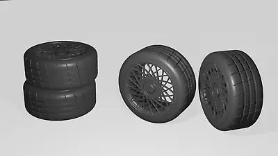 1/24 Wheels Tires And Brake Discs For Diorama Or Diecast Or Kits UNPAINTED  • £8
