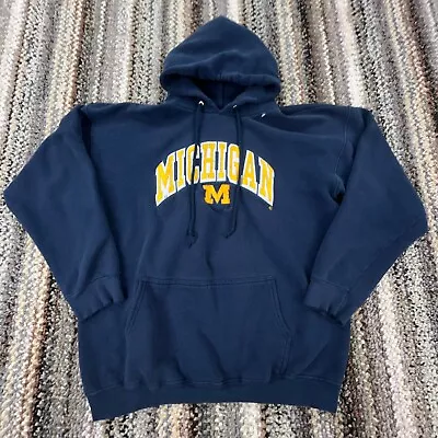 Vintage Michigan Wolverines Hoodie Men Large Sweatshirt Sweater Spell Out Y2K * • $24.91