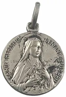 Vintage Catholic St Therese Of Infant Jesus Silver Tone Religious Medal France • $12.99