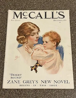 McCall’s Magazine December 1925 Zane Grey 1920’s Women’s Fashion Christmas • $39.99